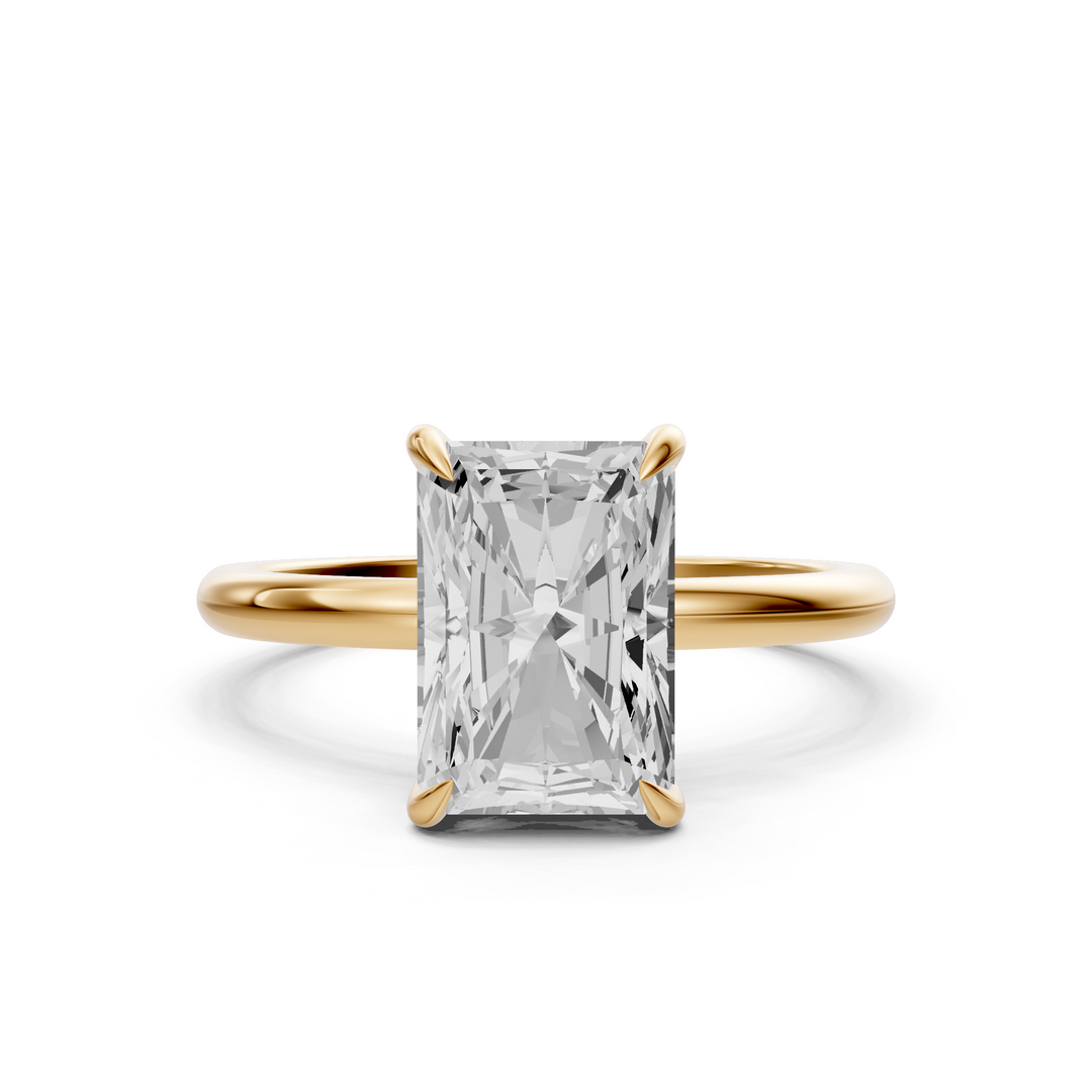 Rosie - Solitaire Radiant Ring met Hidden Halo