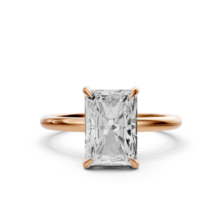 Rosie - Solitaire Radiant Ring met Hidden Halo
