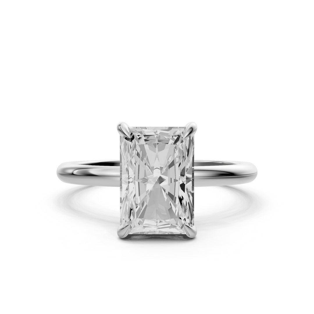 Rosie - Solitaire Radiant Ring met Hidden Halo