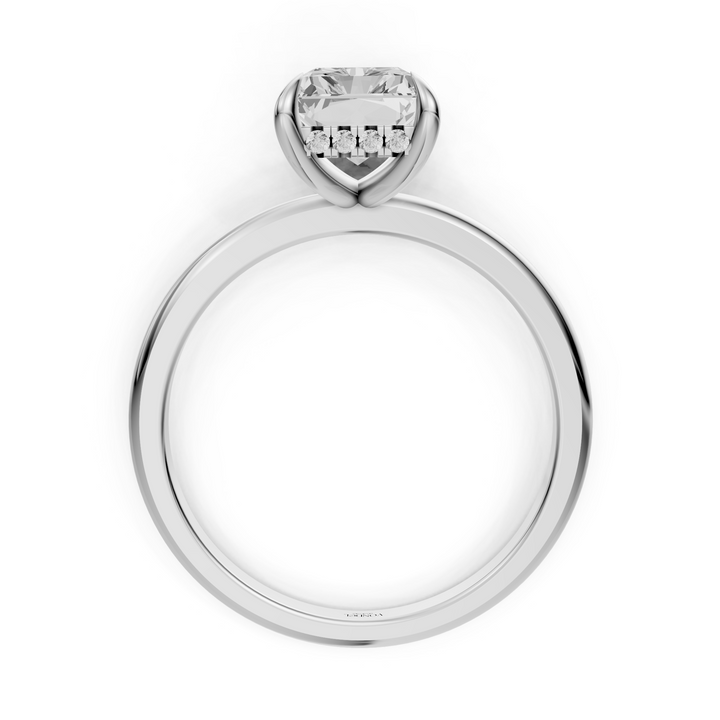 Rosie - Solitaire Radiant Ring met Hidden Halo