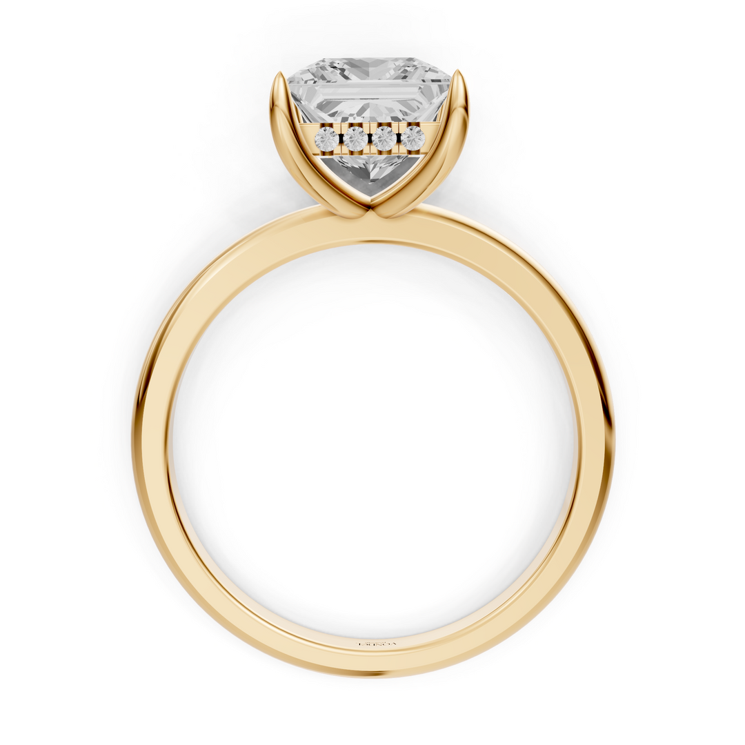 Jasmine - Solitaire Princess Ring met Hidden Halo