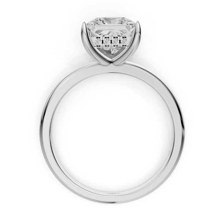 Jasmine - Solitaire Princess Ring met Hidden Halo