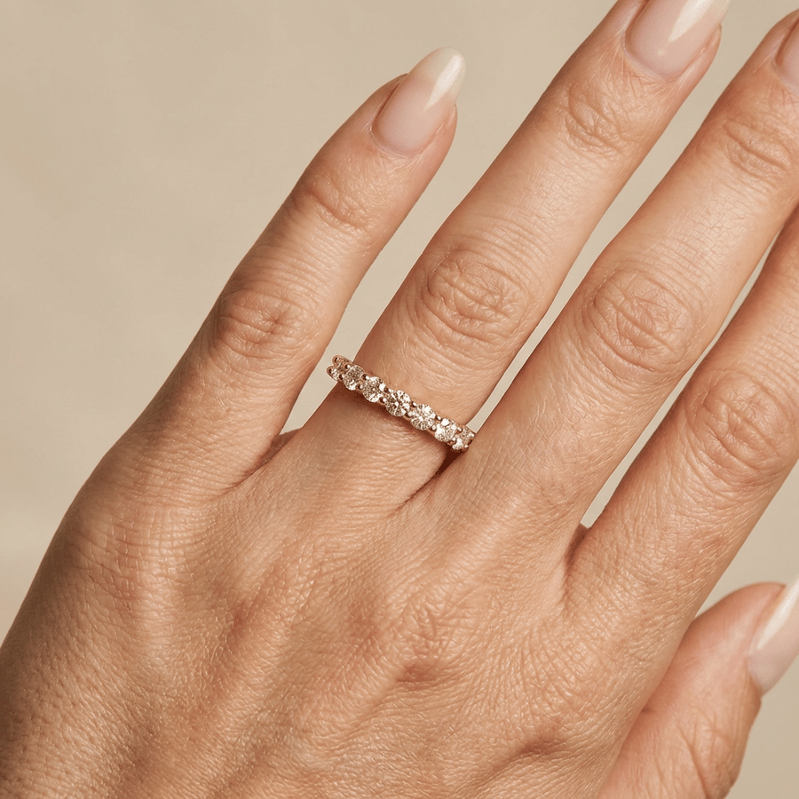 Lab grown diamant rijring, geelgoud
