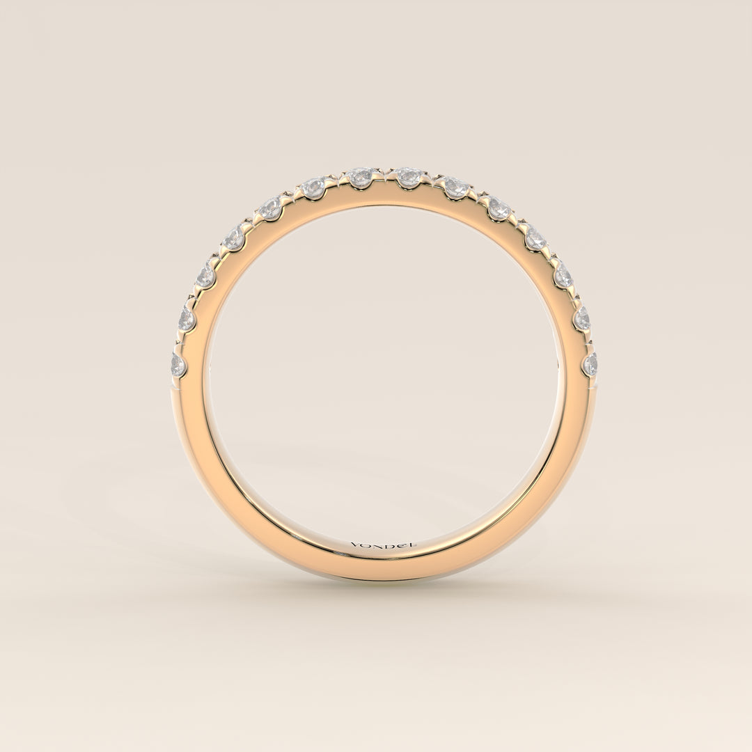 Stufenring mit im Labor gezüchteten Diamanten, halbgefasst, Gelbgold