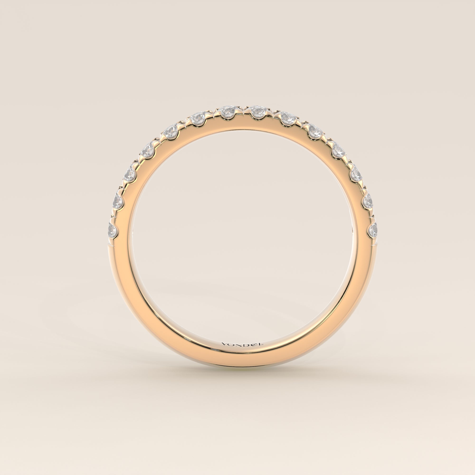 Stufenring mit im Labor gezüchteten Diamanten, halbgefasst, Gelbgold