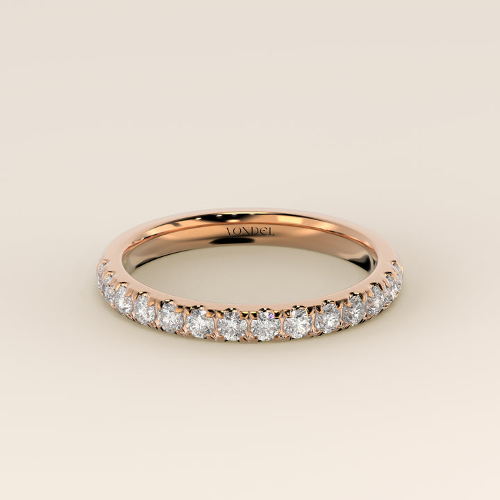 Stufenring mit im Labor gezüchteten Diamanten, halbgefasst, Roségold