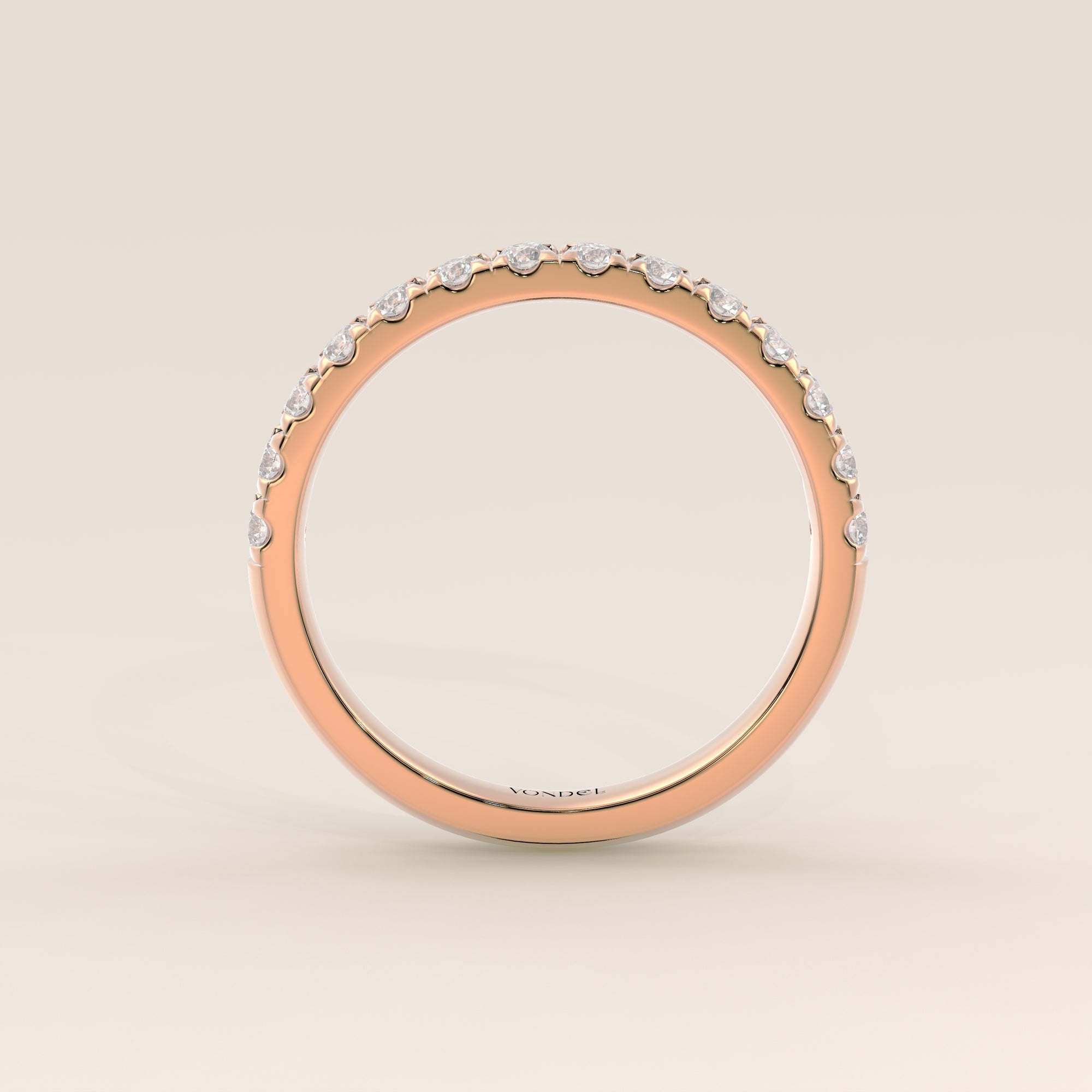 Stufenring mit im Labor gezüchteten Diamanten, halbgefasst, Roségold