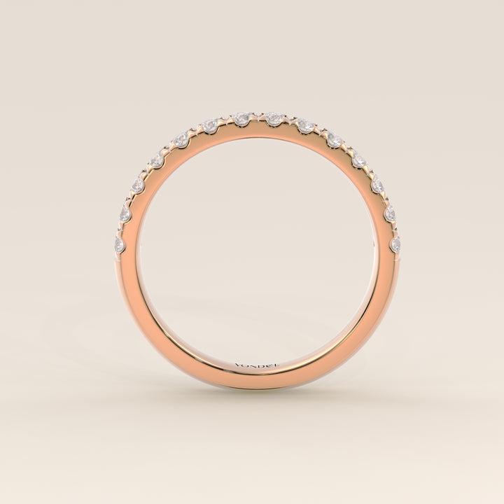 Stufenring mit im Labor gezüchteten Diamanten, halbgefasst, Roségold