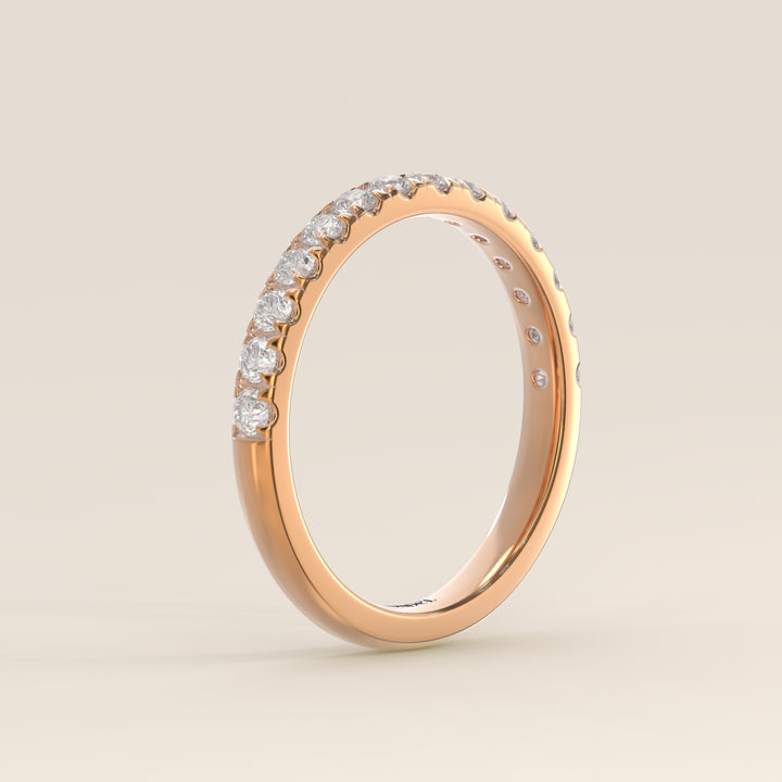 Stufenring mit im Labor gezüchteten Diamanten, halbgefasst, Roségold