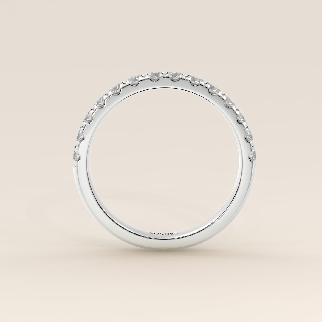 Stufenring mit im Labor gezüchteten Diamanten, halbgefasst, Weißgold
