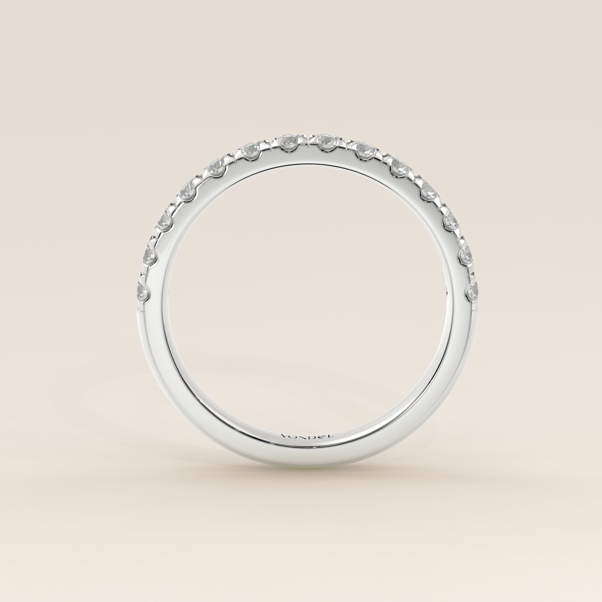 Stufenring mit im Labor gezüchteten Diamanten, halbgefasst, Weißgold