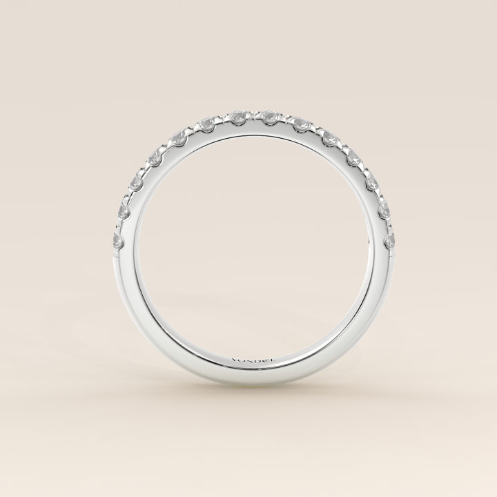 Stufenring mit im Labor gezüchteten Diamanten, halbgefasst, Weißgold