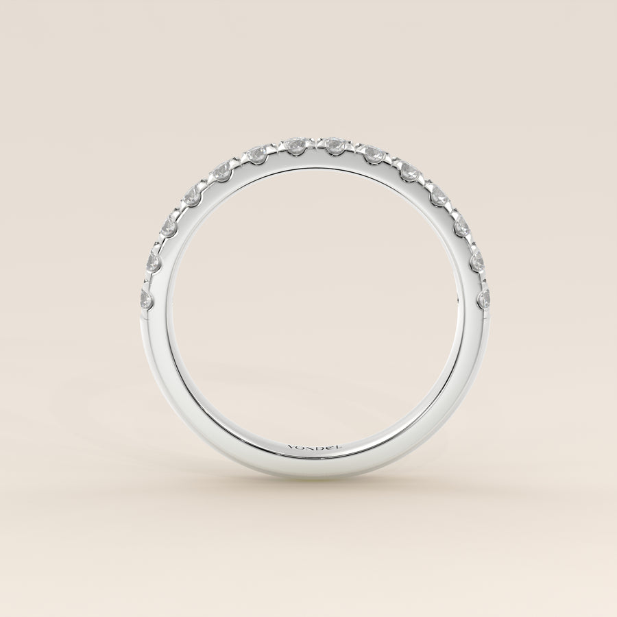 Lab grown diamanten rijring half gezet, witgoud