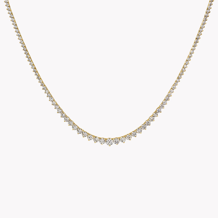 Tennis Ketting met Driepuntzetting en oplopende Diamantgrootte - 6,91 ct