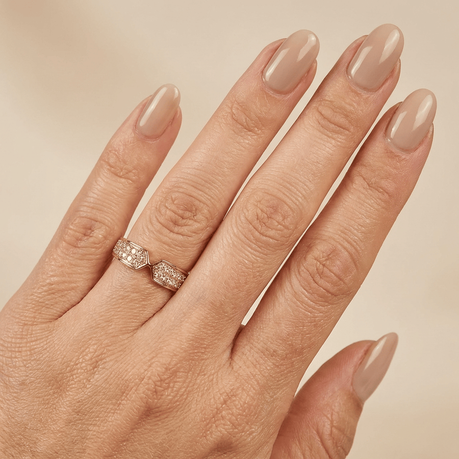 Pave Lab Grown Diamond Ring hand
