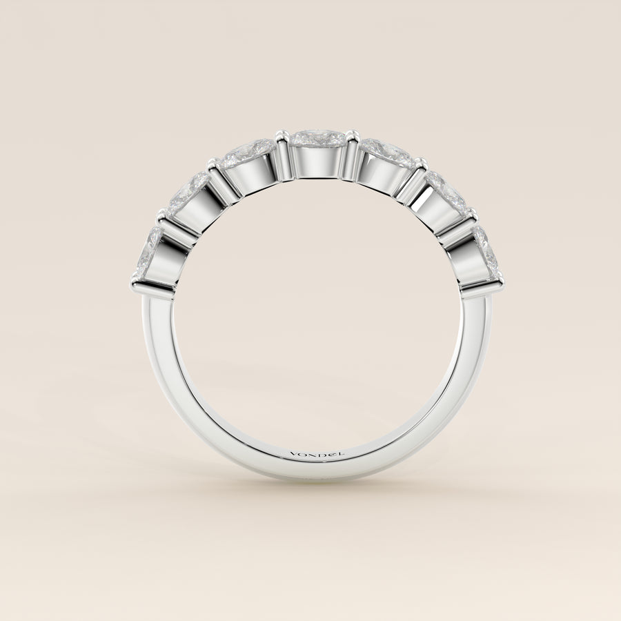 Rijring ovaal lab grown diamant east to west half gezet, witgoud
