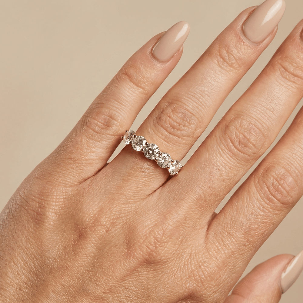 Rond briljant 5 diamanten rijring