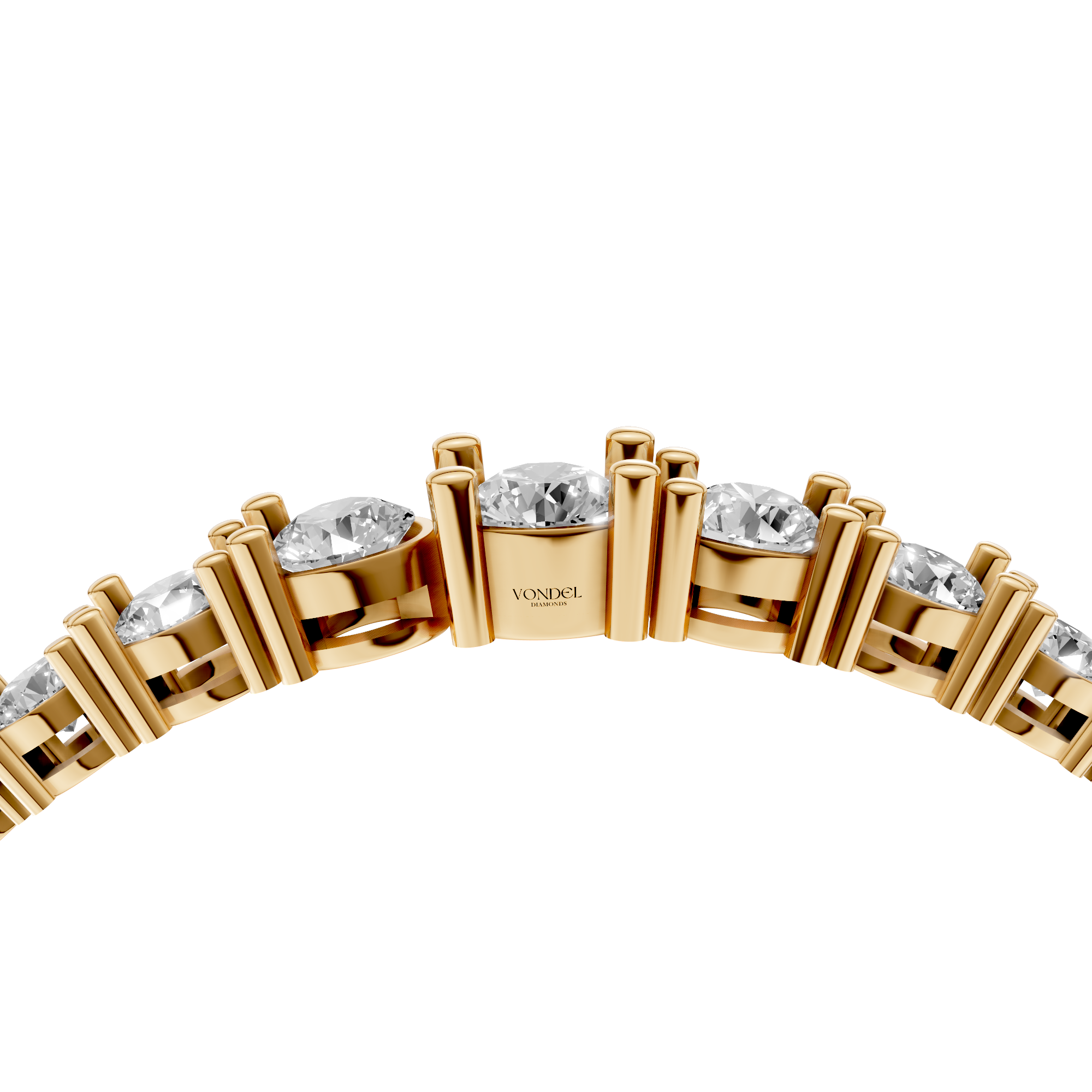 Féline - In Stock - Lab Grown Diamond Tennis Bracelet with Gradient Diamond Size - 18K Yellow Gold - 5,65 ct
