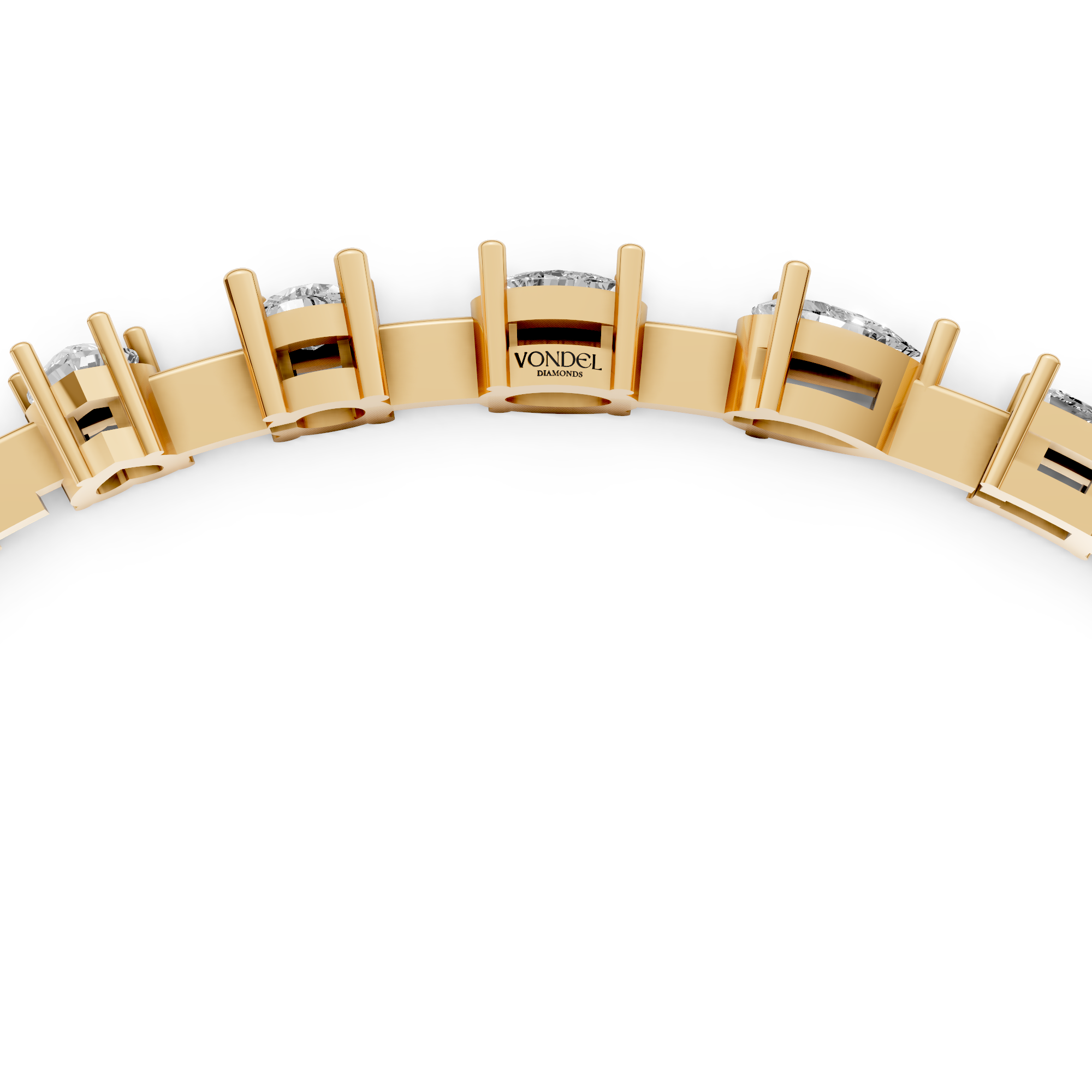 Nora - In Stock - Fancy Shape Lab Grown Diamond Bracelet with Fine Chain - 18K Yellow Gold - 1,8 ct