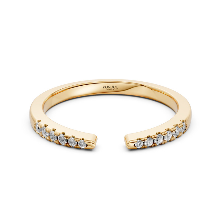 Open Rijring met ronde briljanten - 18K Geelgoud - 0,11 ct