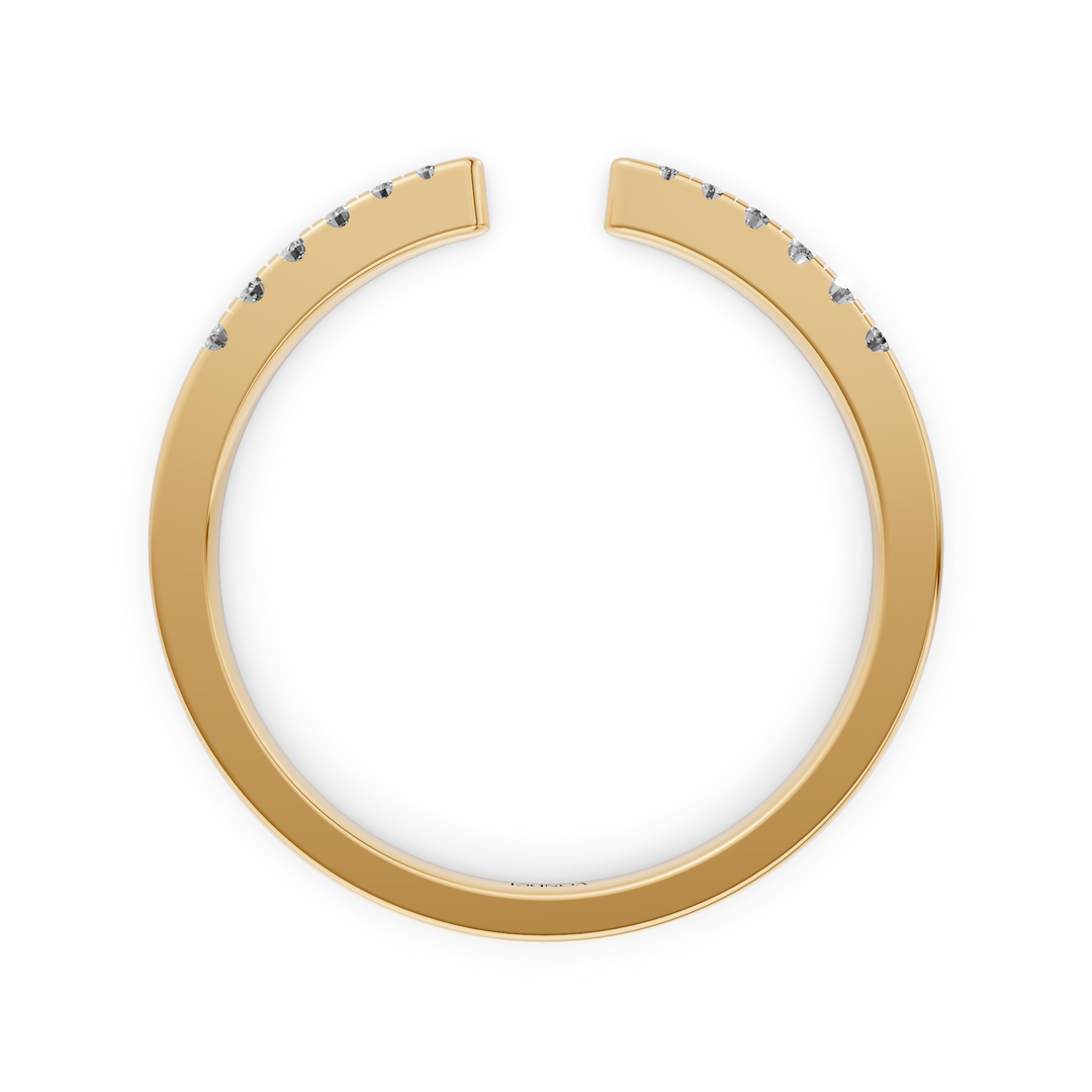 Open Rijring met ronde briljanten - 18K Geelgoud - 0,11 ct