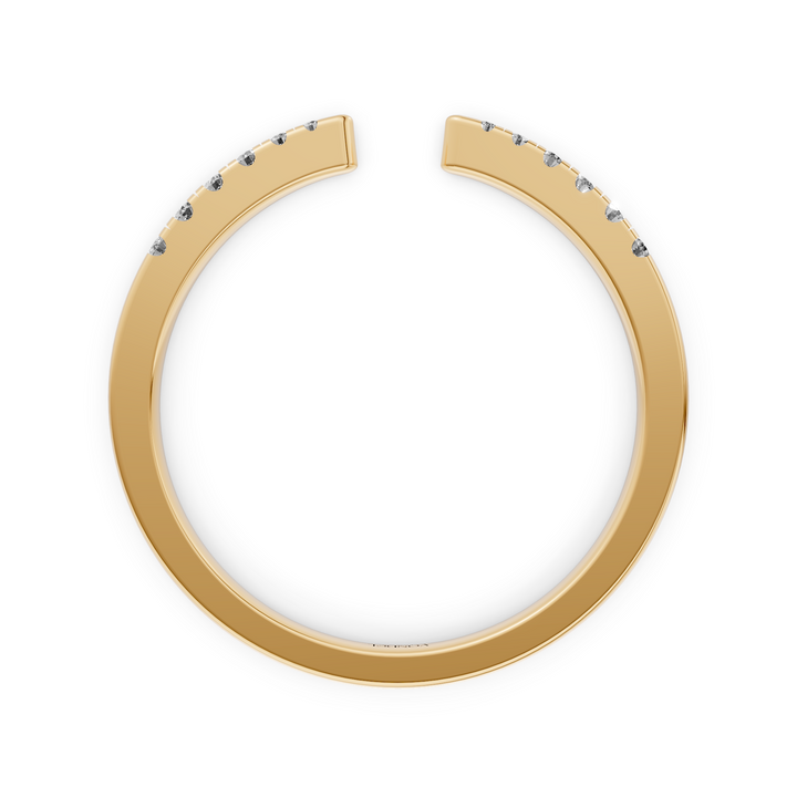 Open Rijring met ronde briljanten - 18K Geelgoud - 0,11 ct