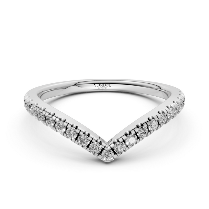 V-vormige Diamanten Rijring half gezet - 18K Geelgoud - 0.56 ct