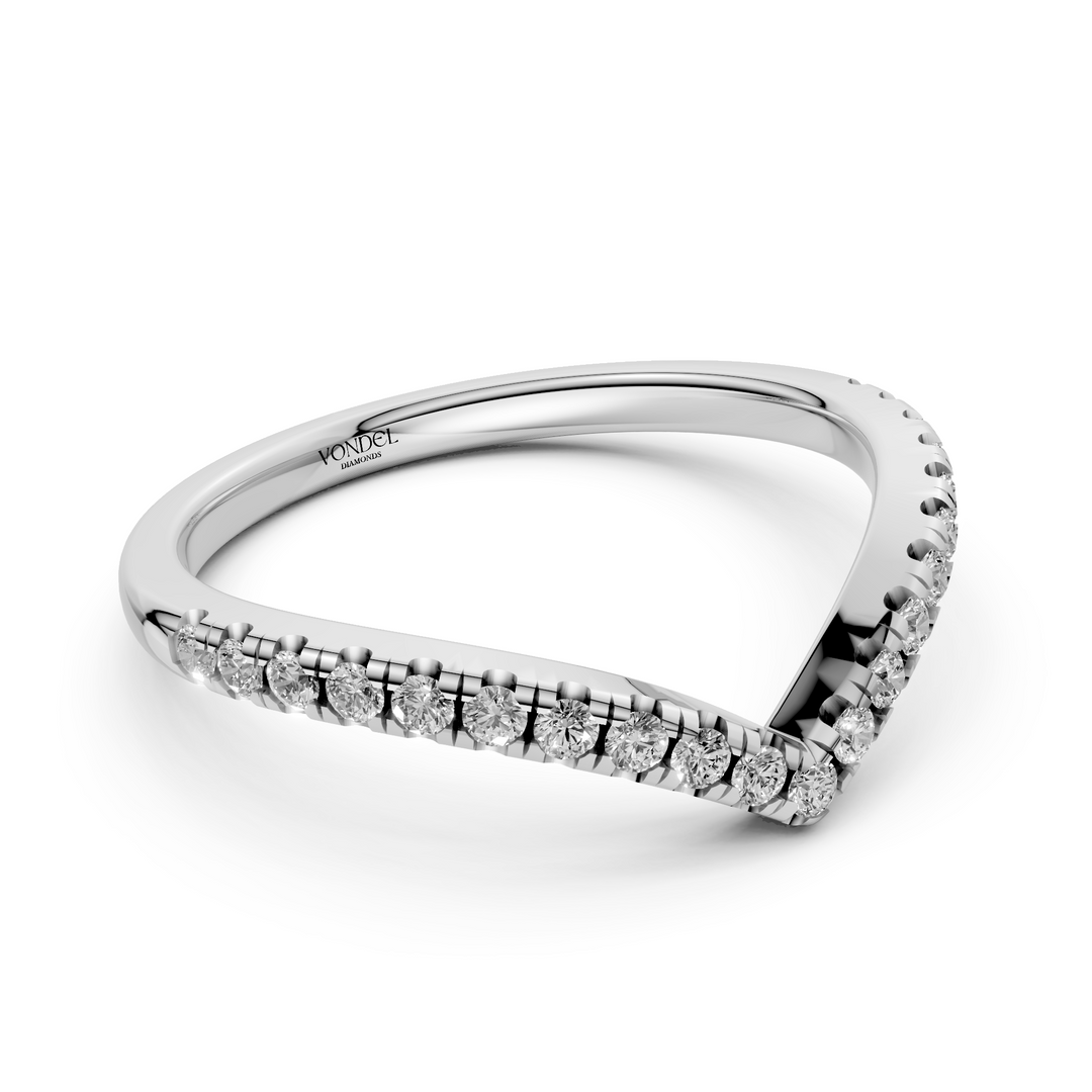 V-vormige Diamanten Rijring half gezet - 18K Geelgoud - 0.56 ct