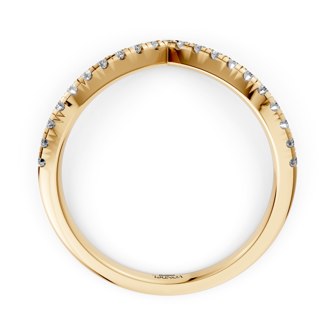V-vormige Diamanten Rijring half gezet - 18K Geelgoud - 0.56 ct