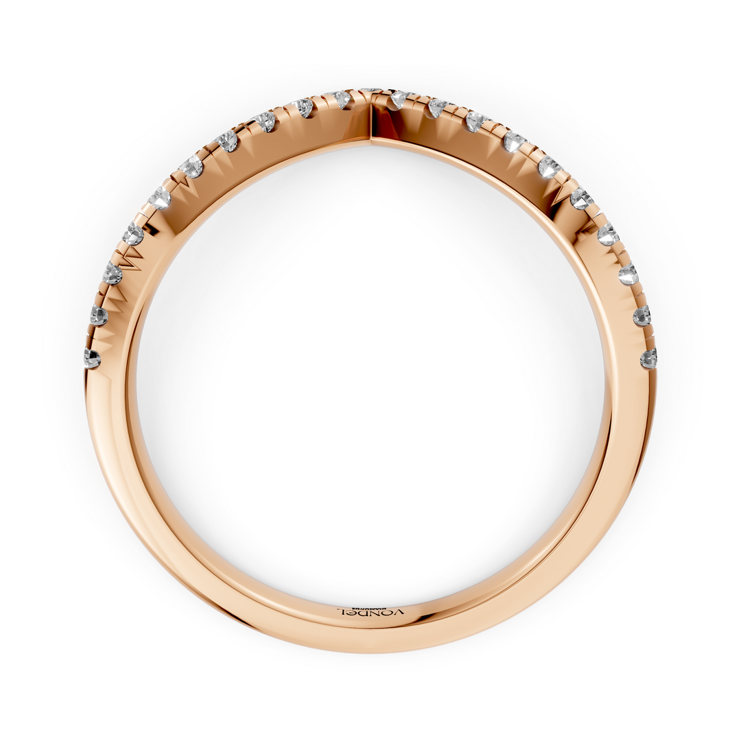 V-vormige Diamanten Rijring half gezet - 18K Geelgoud - 0.56 ct