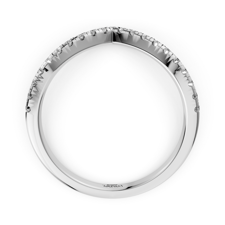 V-vormige Diamanten Rijring half gezet - 18K Geelgoud - 0.56 ct