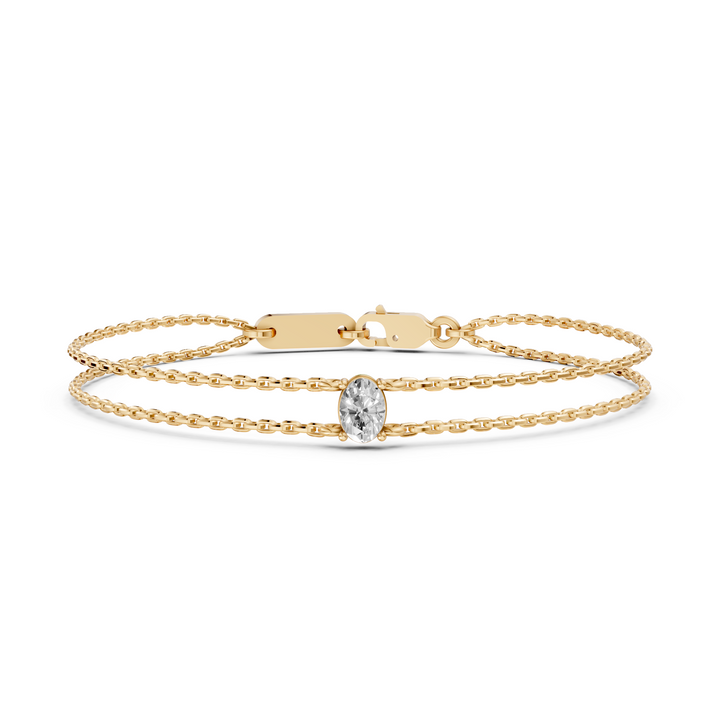Oval Diamant Armband Fijne Ketting - 0,25 ct
