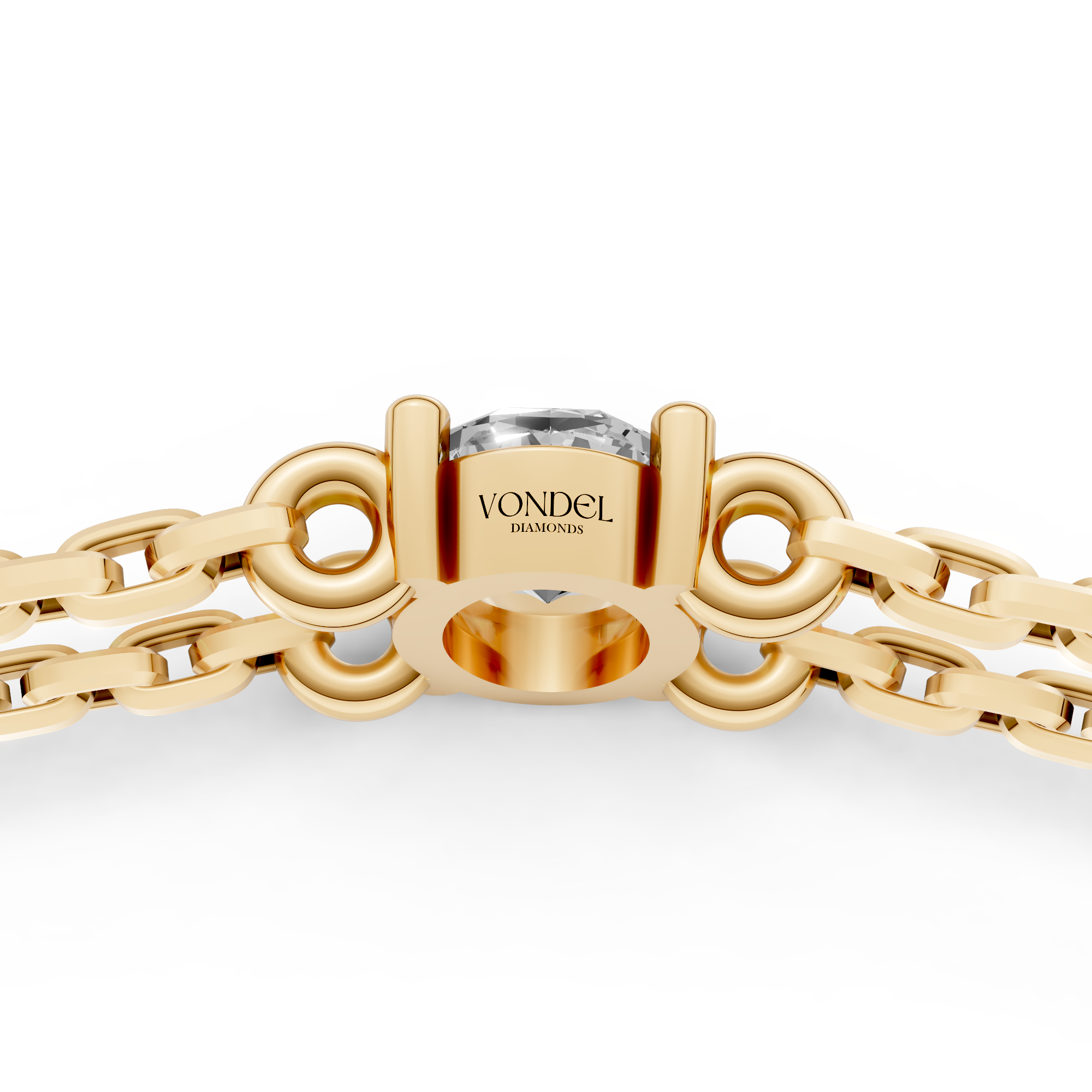 Bo - In Stock - Oval Lab Grown Diamond Bracelet Fine Chain - 18K Gold - 0,25 ct