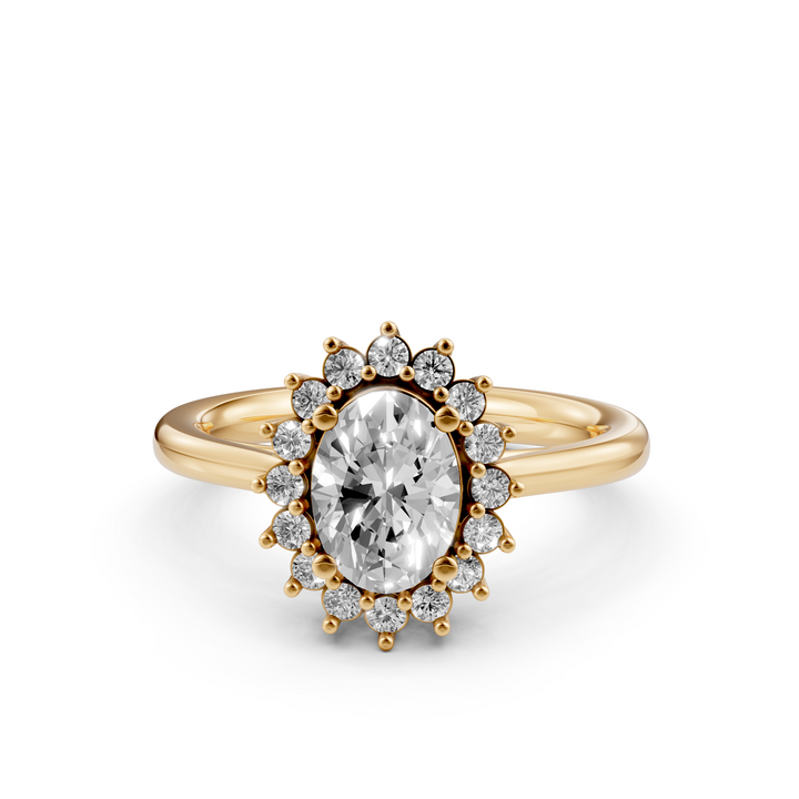 Oval Flower Ring - 1,10 ct