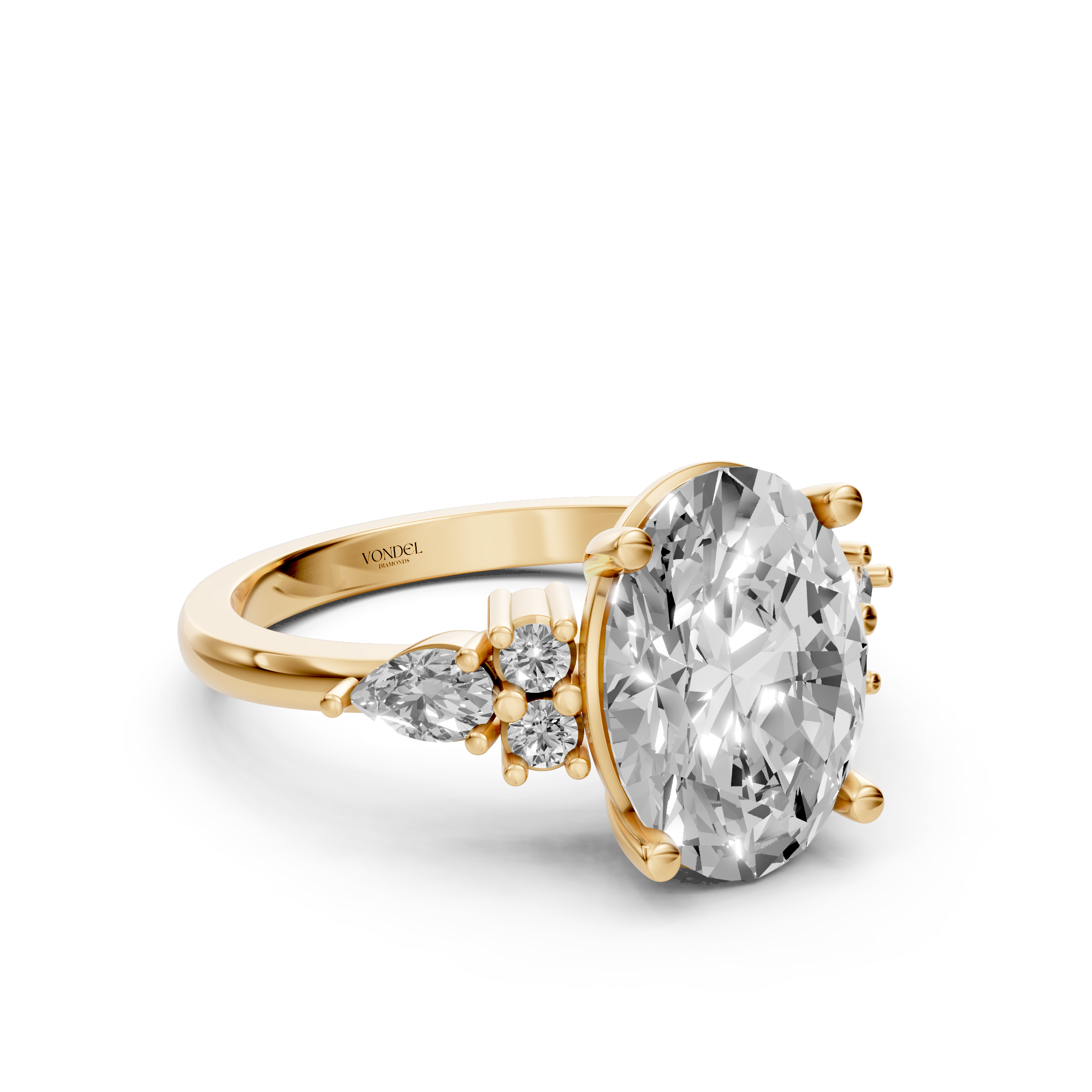 Pauline - In Stock - Oval Cluster Lab Grown Diamond Ring - 18K Gold - 2,82 ct