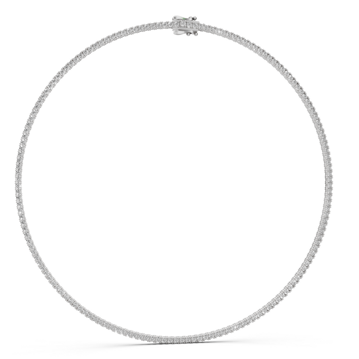Diamanten Tennis Collier 42 cm - 18K Goud - 6,88 ct