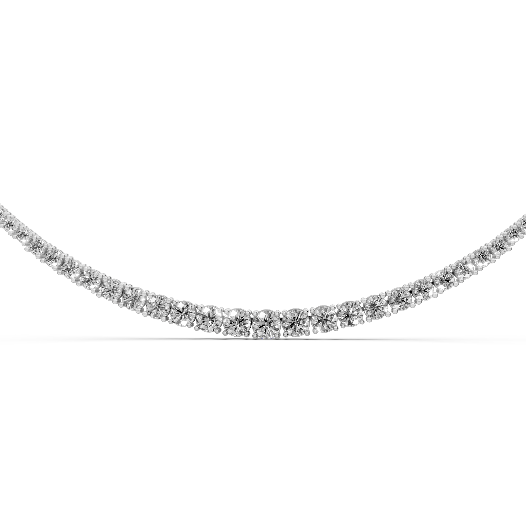 Florence - In Stock -  Lab Grown Diamond Tennis Necklace with Graduated Diamond Size - 18K Gold