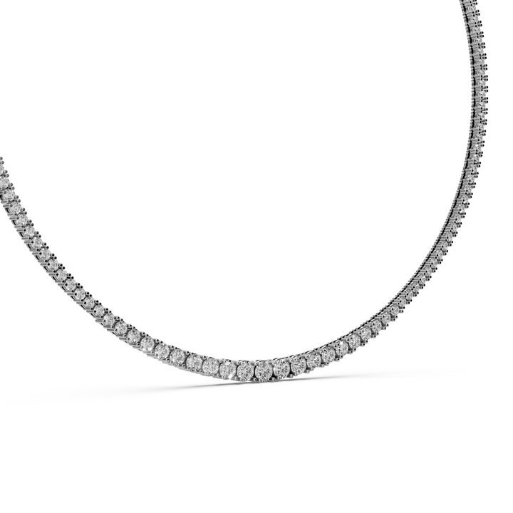 Diamanten Tennis Collier met verloop in diamantgrootte - 18K Goud