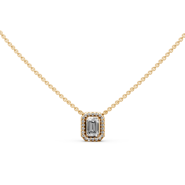 Emerald Halo Diamanten Pendant Collier - 0,75 ct