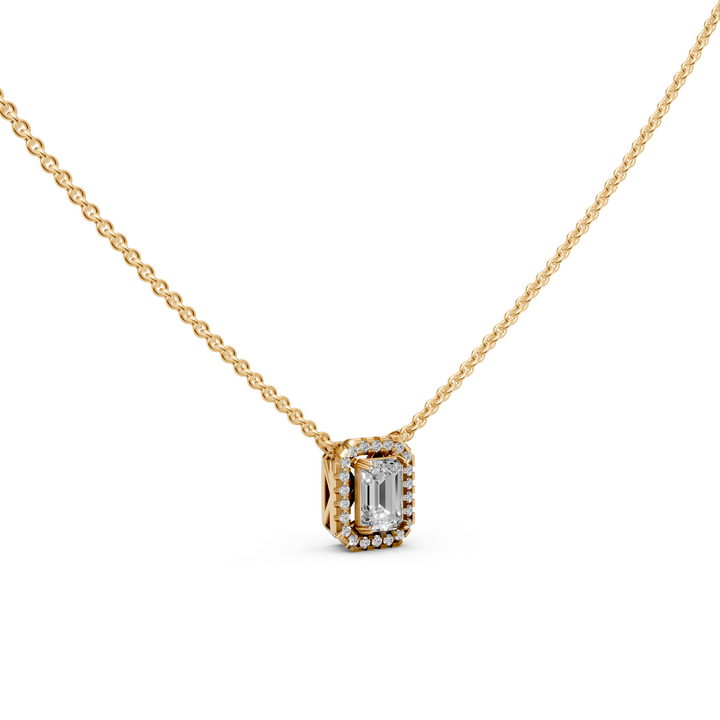 Emerald Halo Diamanten Pendant Collier - 0,75 ct