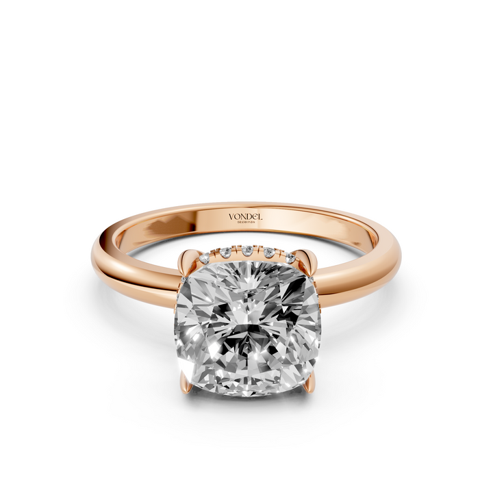 Cushion Solitair met Hidden Halo - 18K Goud - 2,32 ct