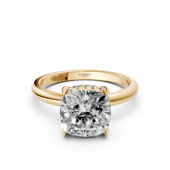 Cushion Solitair met Hidden Halo - 18K Goud - 2,32 ct