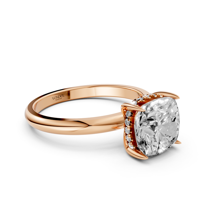Cushion Solitair met Hidden Halo - 18K Goud - 2,32 ct