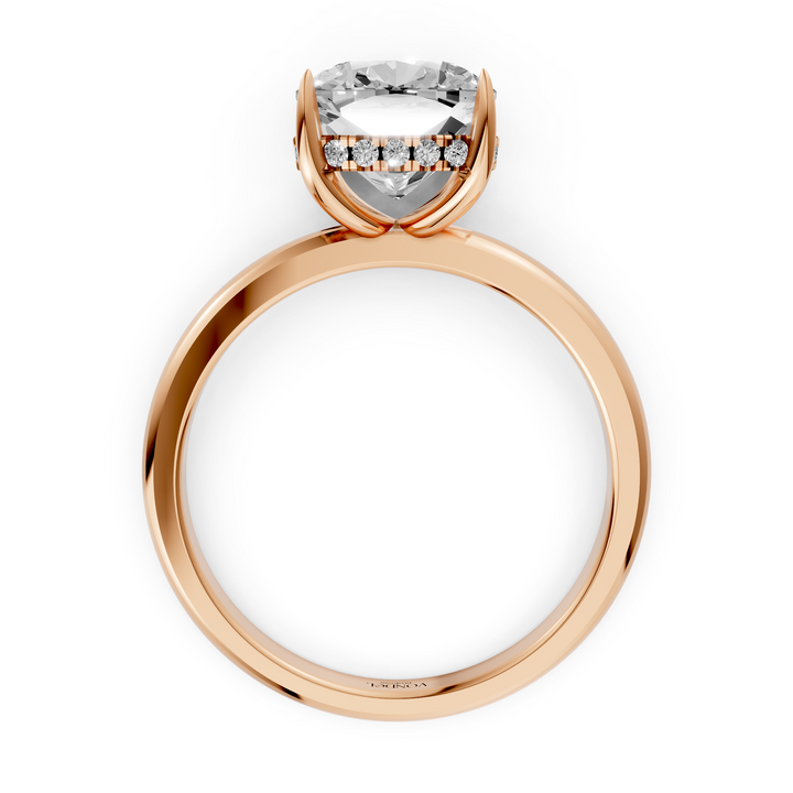 Cushion Solitair met Hidden Halo - 18K Goud - 2,32 ct