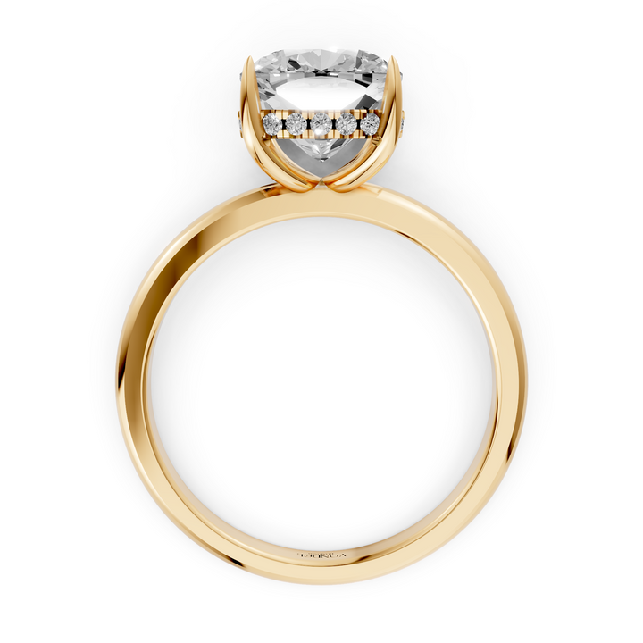 Cushion Solitair met Hidden Halo - 18K Goud - 2,32 ct