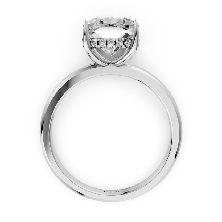 Cushion Solitair met Hidden Halo - 18K Goud - 2,32 ct