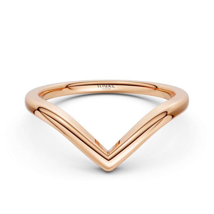 V-vormige gouden ring trouwring