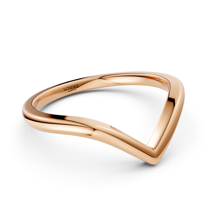 V-vormige gouden ring trouwring