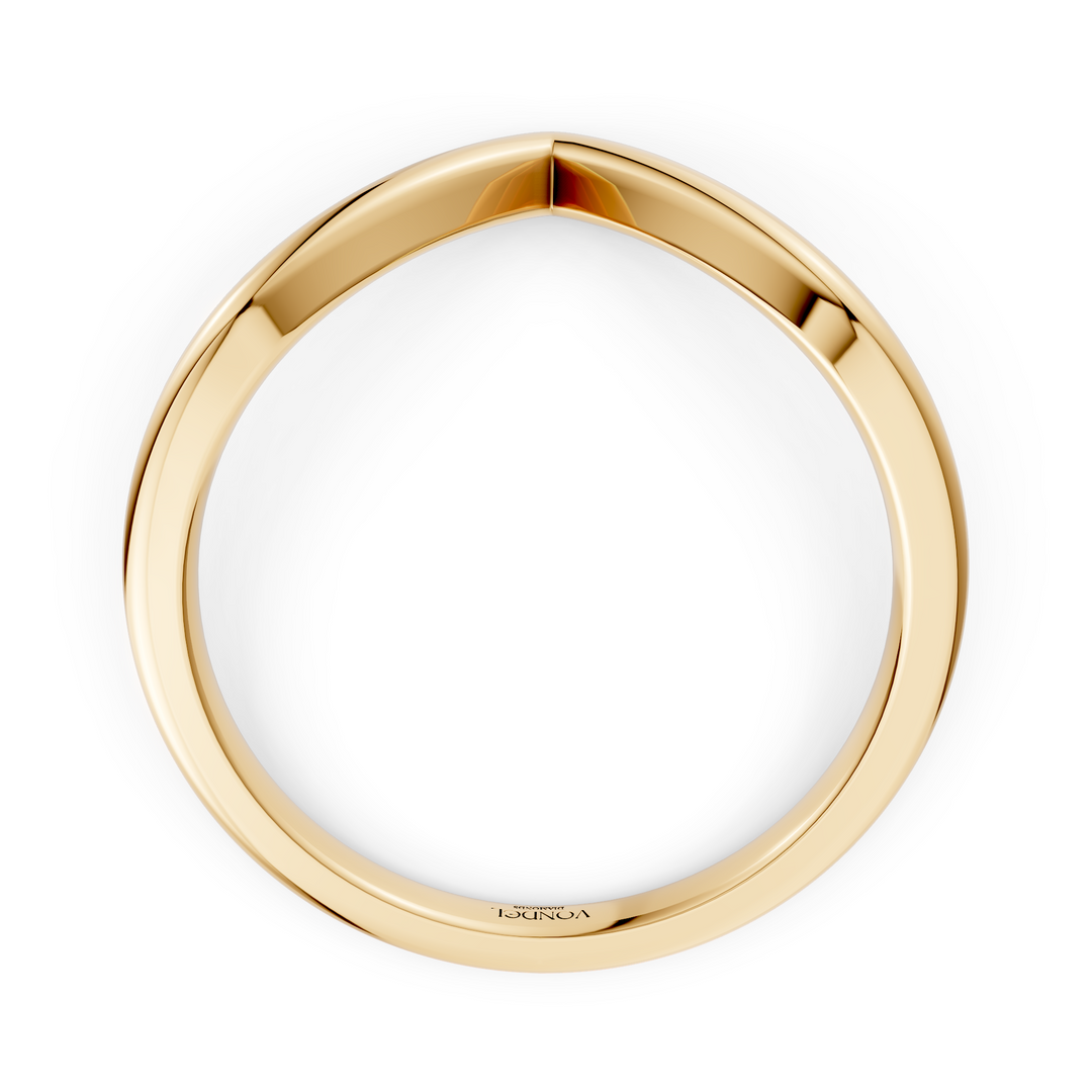 V-vormige gouden ring trouwring