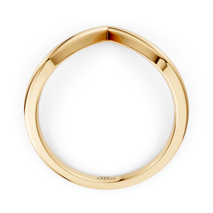 V-vormige gouden ring trouwring